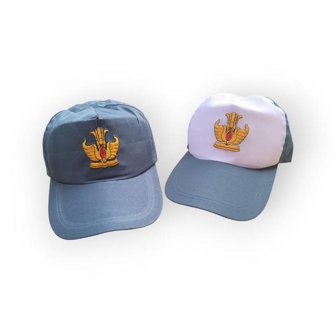 Topi SMA Bordir Abu Full - Model Terbaru