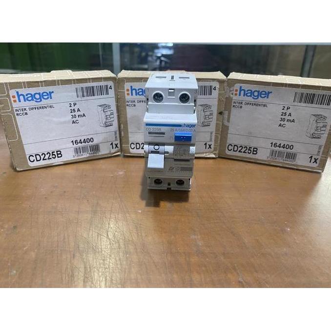 Elcb Hager 2Pole 25Amper 30Ma Pengaman Listrik Cd 225B Termurah