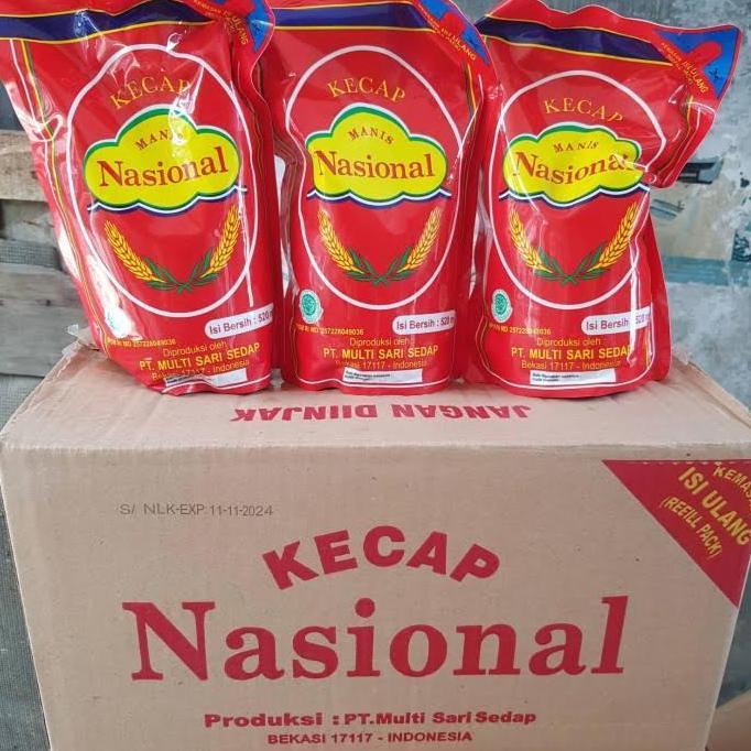 Kecap Manis Nasional Refill 520ml 1 dus / karton SM