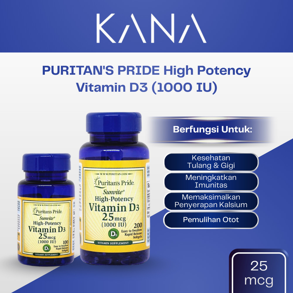 PURITAN'S PRIDE High Potency Vitamin D3 1000 IU 25 mcg Puritan Pride