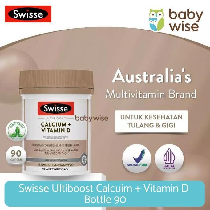 Swisse Ultiboost Calcuim + Vitamin D Bottle - Suplemen Kalsium & Vit D3 I Multivitamin