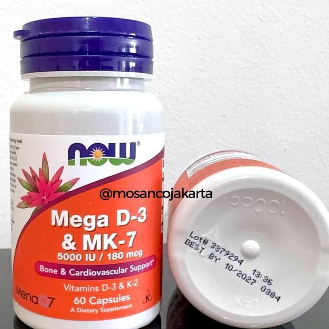 Now Foods mega Vitamin D3 MK7 5000iu Now Vitamin D3 K2