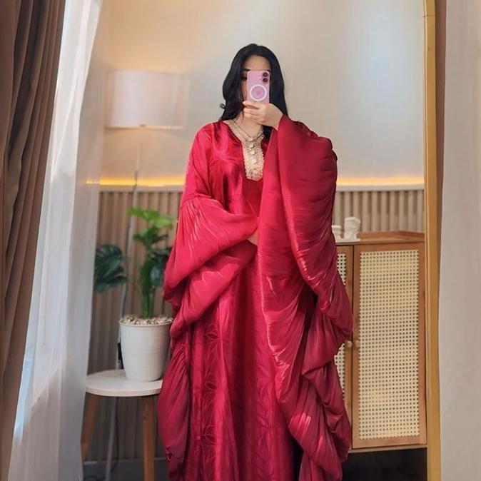 ABAYA MALIKA - LY FASHION ( bahan jaguar silk premium mix shimmer ) all size maks LD 140 ABAYA NS