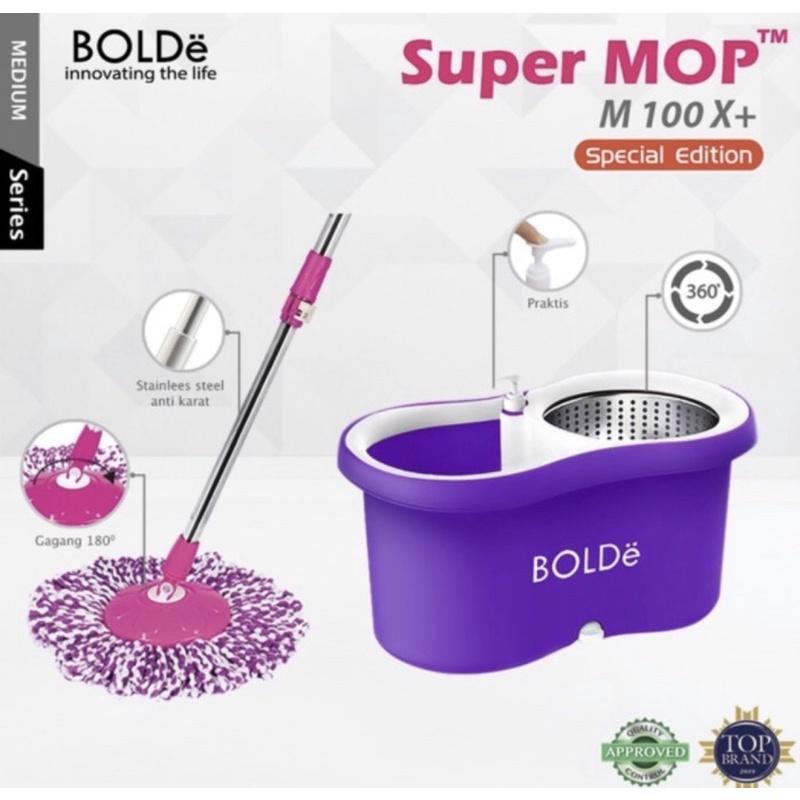 Bolde Supermop M100X / Alat Pel Lantai Microfiber Putaran Stainless