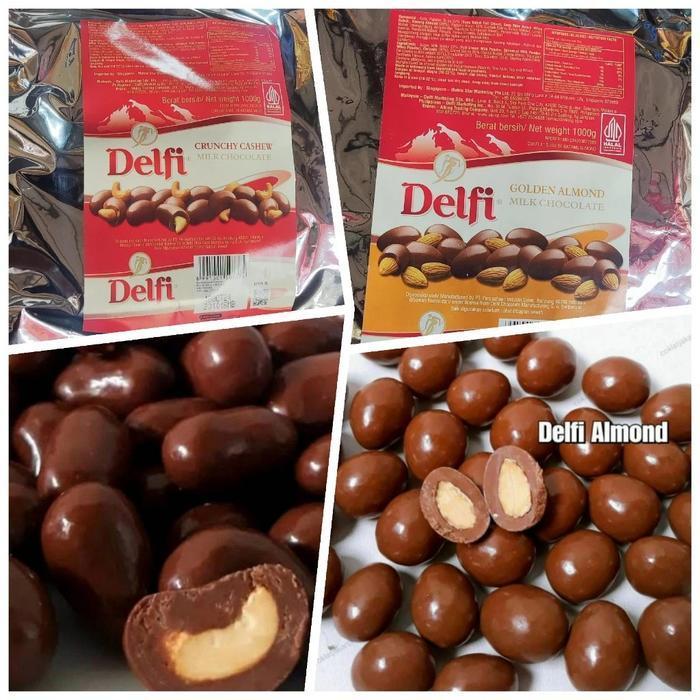 Coklat Lebaran Pack Besar Delfi Drages Mede/ Almond 1000 Gram 1 Kg Delfi Chic Choc 750Gram