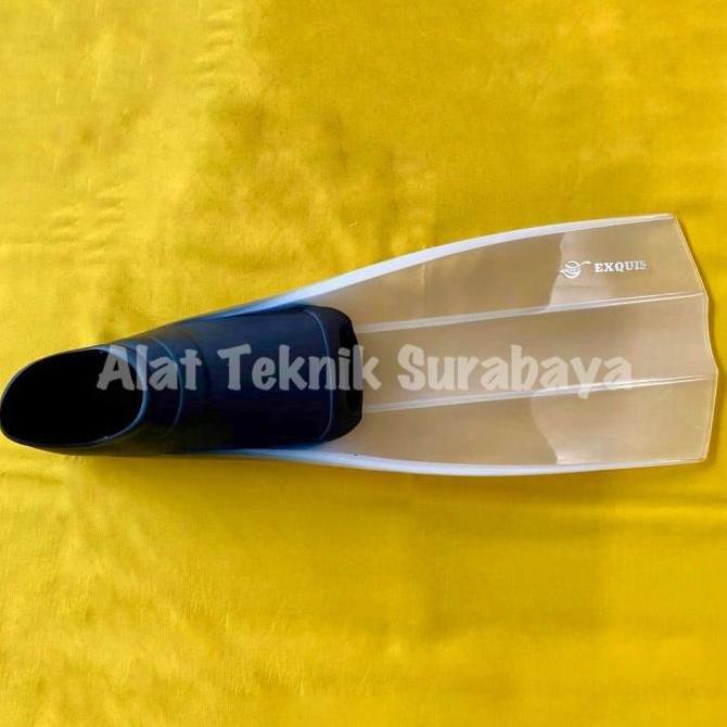 TERBARU - ISI 1 PASANG DIVING SHOES FINS FIN EXQUIS TRANSPARANT SEPATU KATAK KODOK SELAM TAIWAN RENA