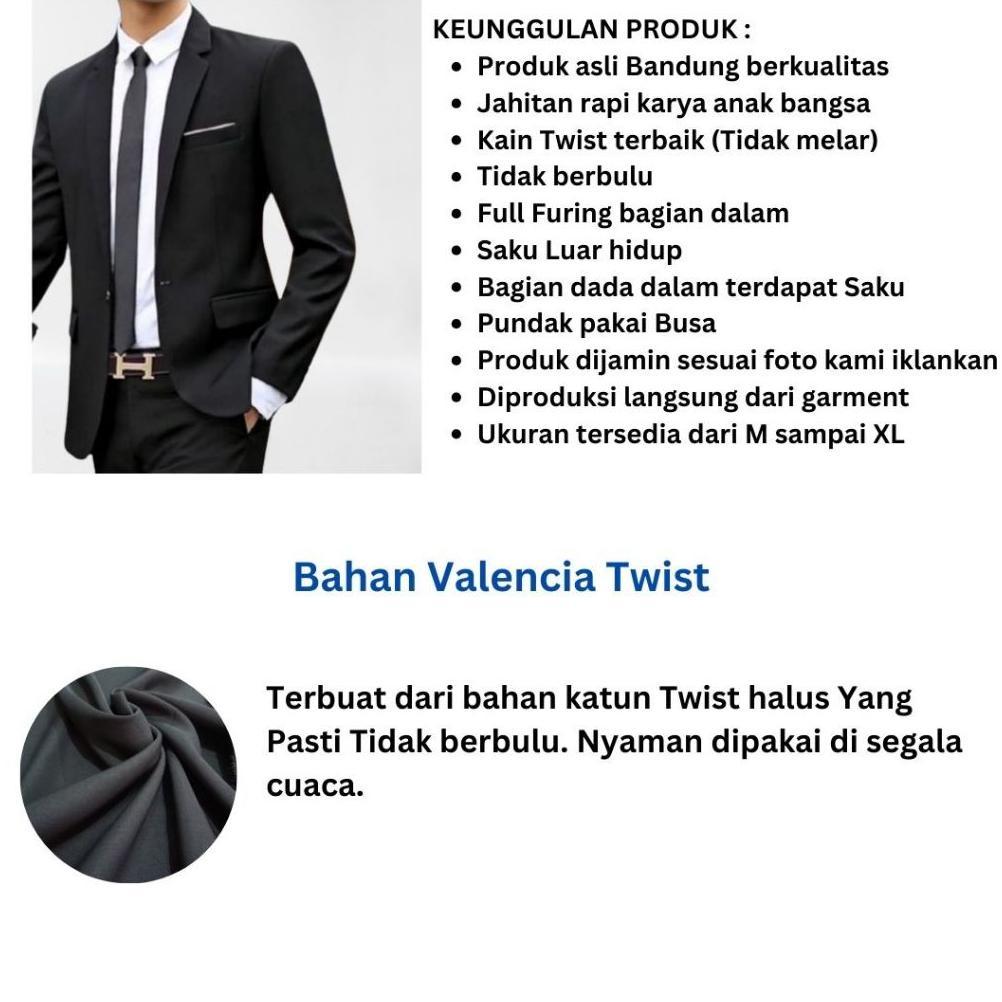 NEW PRODUCT Jas hitam pria wisuda bahan valencia twist Blazer pria korea model slimfit untuk nikah k