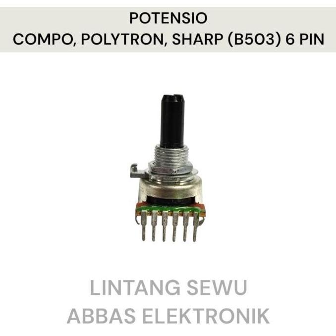 Potensio Compo Polytron Sharp 6p / 6+1 Ct / 7p B503 50k 6 Pin / 6 Pin +Ct / 7 Pin 50 Kilo Audio
