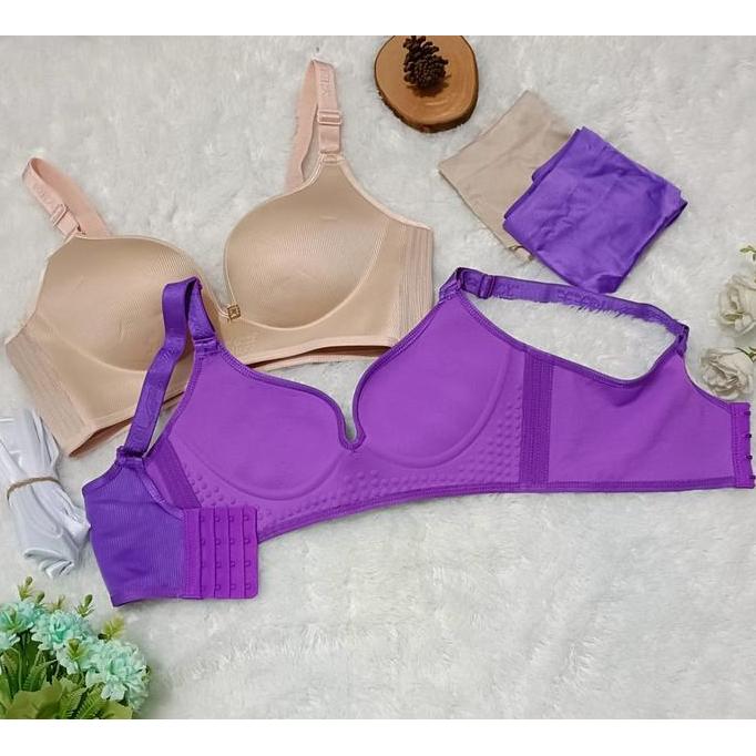 Wokpu- Bra Seamless Bra 1 Set Busa Super Tebal Tanpa Kawat Kait 4 Art 223
