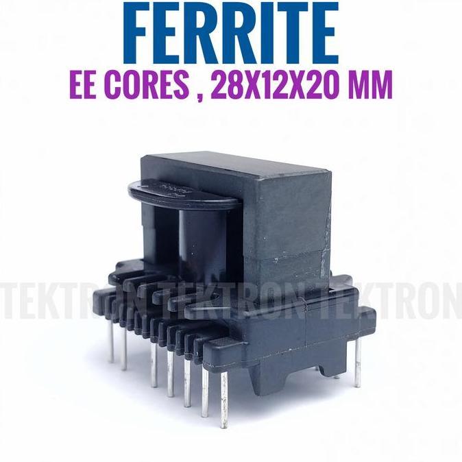 Baru (1) Ferrite EE cores 28x12x20mm + Bobin Ferit Trafo Gap 28mm tek70n dijamin