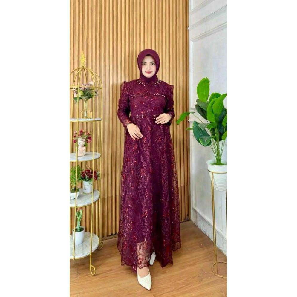 FREE ONGKIR GAMIS BROKAT SIRKLE RATU BAHAN BROKAT PREMIUM FULL FURING