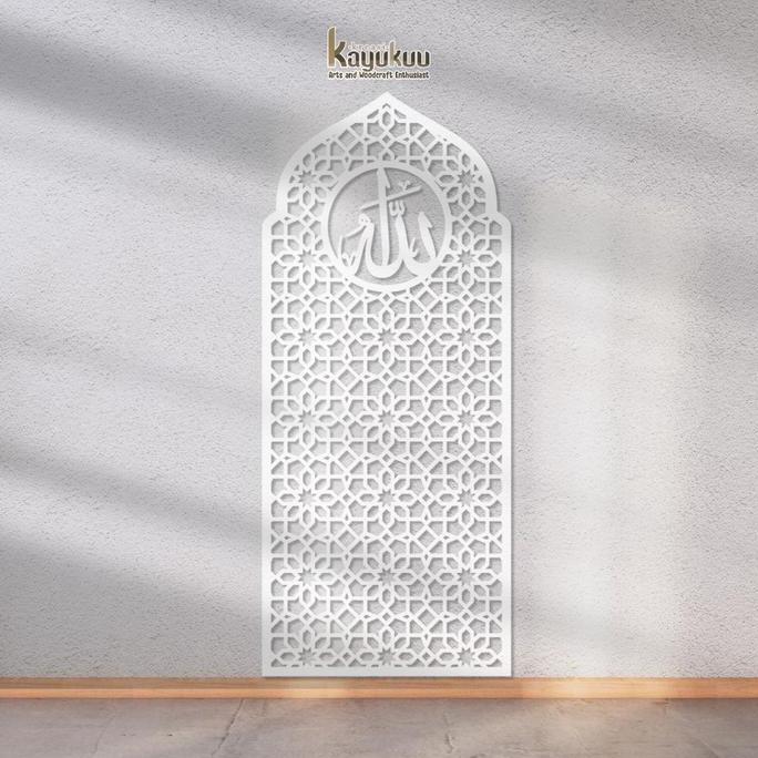 Kantowi- Kreasikayukuu Mihrab Mushola Kubah Allah A | Hiasan Dinding Mushola Dekorasi Mushola Minima