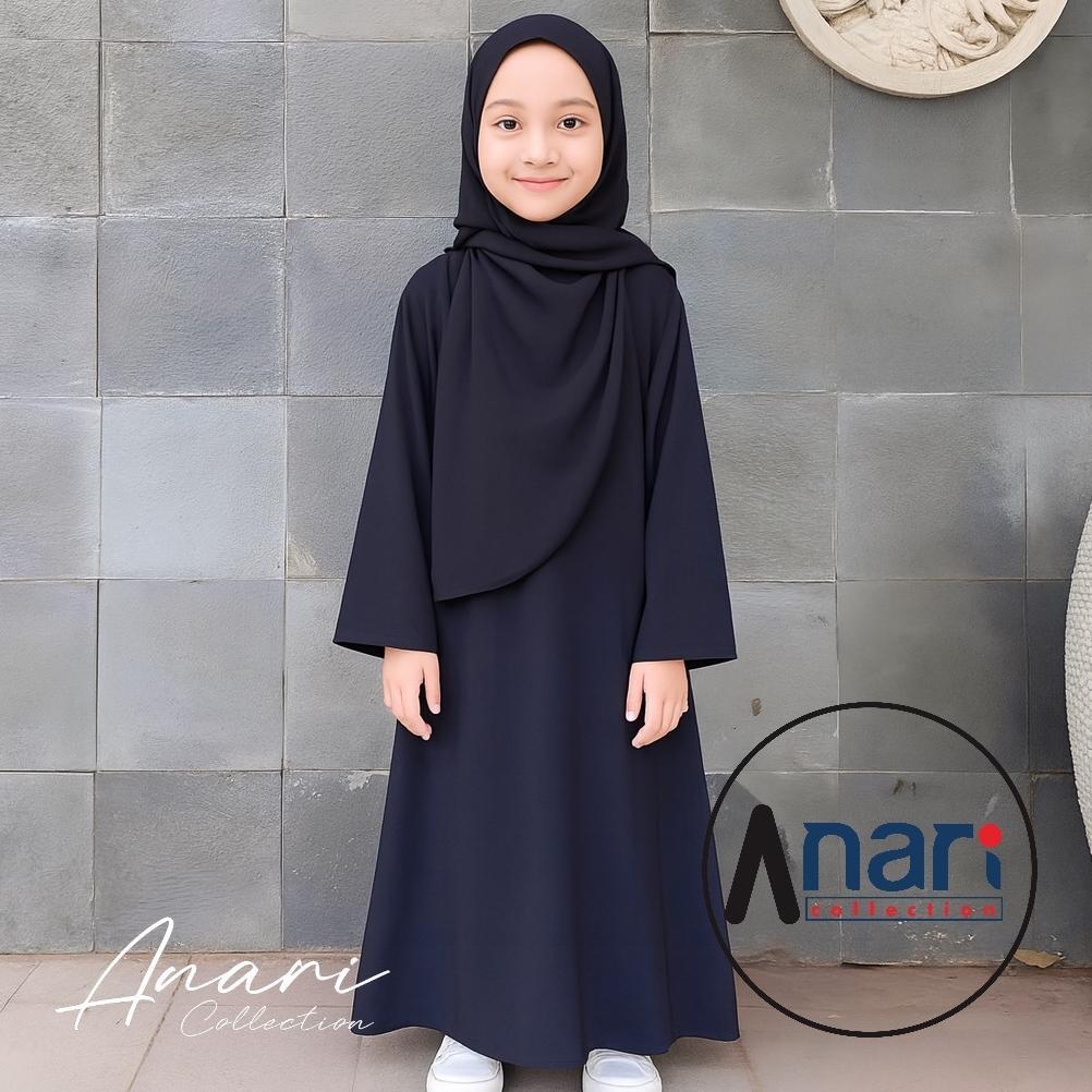 FREE ONGKIR (BISA COD) MECA ABAYA ANAK TURKI POLOS WOLPIS PREMIUM UMUR 5 - 13 TAHUN / DRESS GAMIS AB