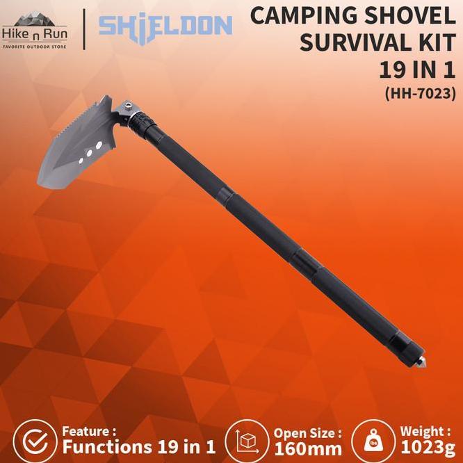 Sekop Serbaguna Shieldon Hh7023 Camping Shovel Survival Kit