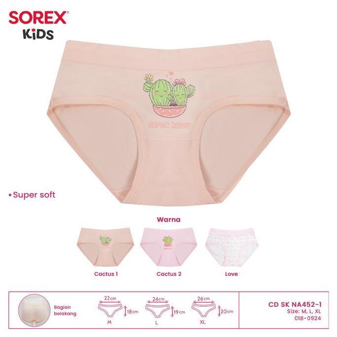 ISI 6 PCS SOREX ANAK NA 452 ; 470 ; 454 -  Sorex CD Anak Perempuan Kids Girl  - Segitiga Super Soft 