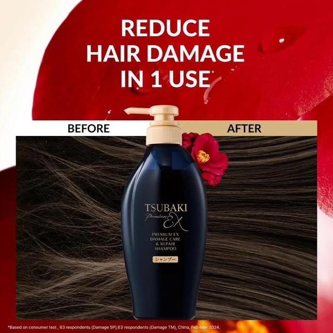 Kope_Klotok - Tsubaki Premium Shampoo 45Ml Sampo Rambut Ex Hair Fall Care Repair Volume Repair Camel
