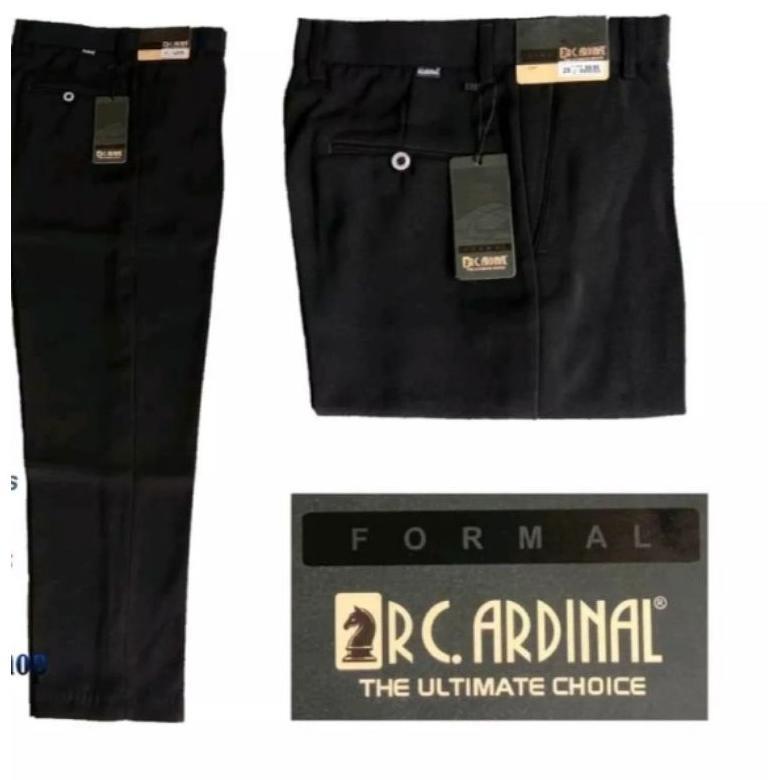 NEW CELANA KAIN PRIA STANDAR FORMAL KERJA HITAM DAN WARNA UKURAN 27 - 44 - CELANA KERJA PRIA HITAM F