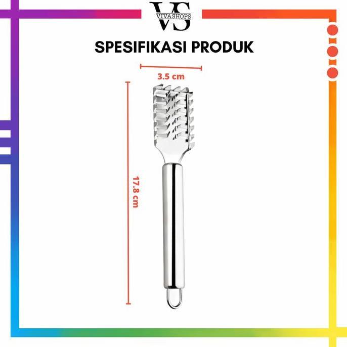 Pembersih Sisik Ikan Stainless / Serutan Sisik Ikan Stainless Steel / Alat Pembersih Sisik Ikan / Pe