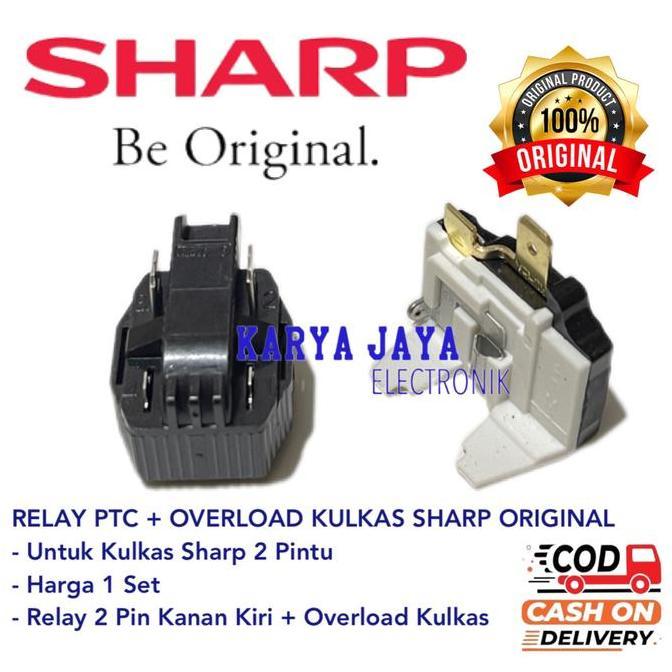 1 Set Relay Ptc Dan Overload Kulkas Sharp 2 Pintu Original / Rilay Kulkas Sharp 2 Pintu Original Ter