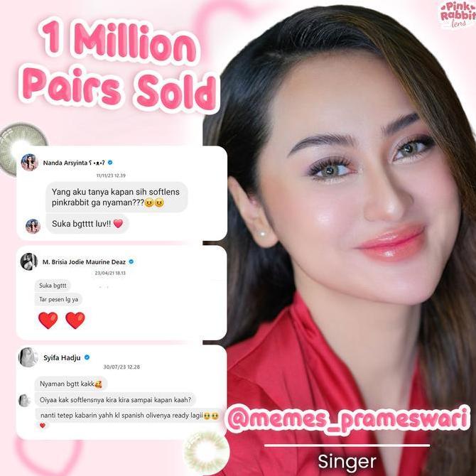 Ayebyt- Pinkrabbit Softlens Dazzling Brown - Normal, Minus 0.5 S/D 8.00 (1Pcs/Sebelah)
