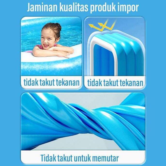 Whyy- Free GiftKolam Renang Anak 3 Layer Swimming Pool Luar Ruangan 210/260/300Cm Kolam Renang Anak 