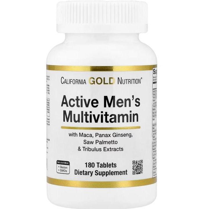 California Gold Nutrition Active Men's Multivitamin with Panax Ginseng Extract Maca Saw Palmetto and