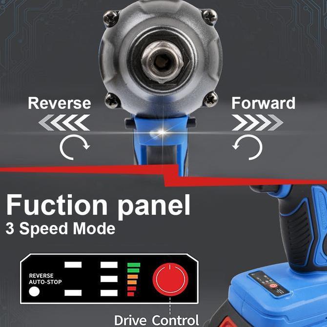 Diskon Hujia Cordless Impact Wrench + Mesin Bor Beton Tembok Set Bukabaut Mobil Portable Baterai Pem