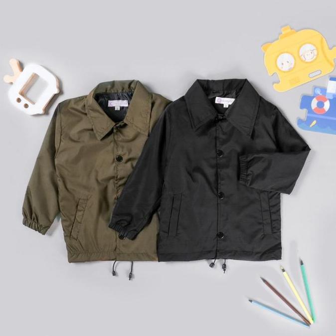 Gummy Baby Coach Jacket | Jaket Coach Anak 0-3 Tahun Bayi Green Kancing Perempuan Laki Laki Laki-Lak