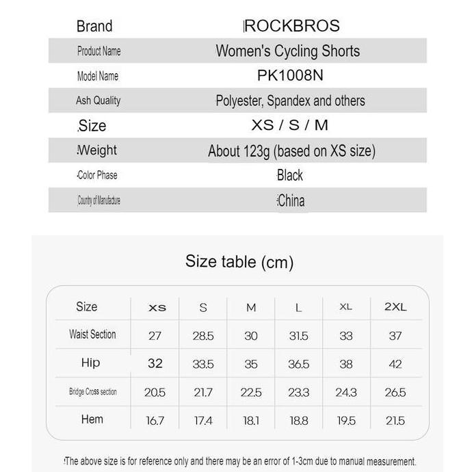 Sedia Rockbros Rk1008Nb Celana Sepeda Padding Wanita Pendek Women Cycling Short Pants Outdoor Sport 