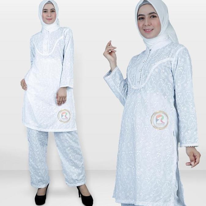Raisma - Hannah Baju Setelan Wanita Warna Putih Perlengkapan Umroh haji Busana Ihrom Wanita (TERBAIK