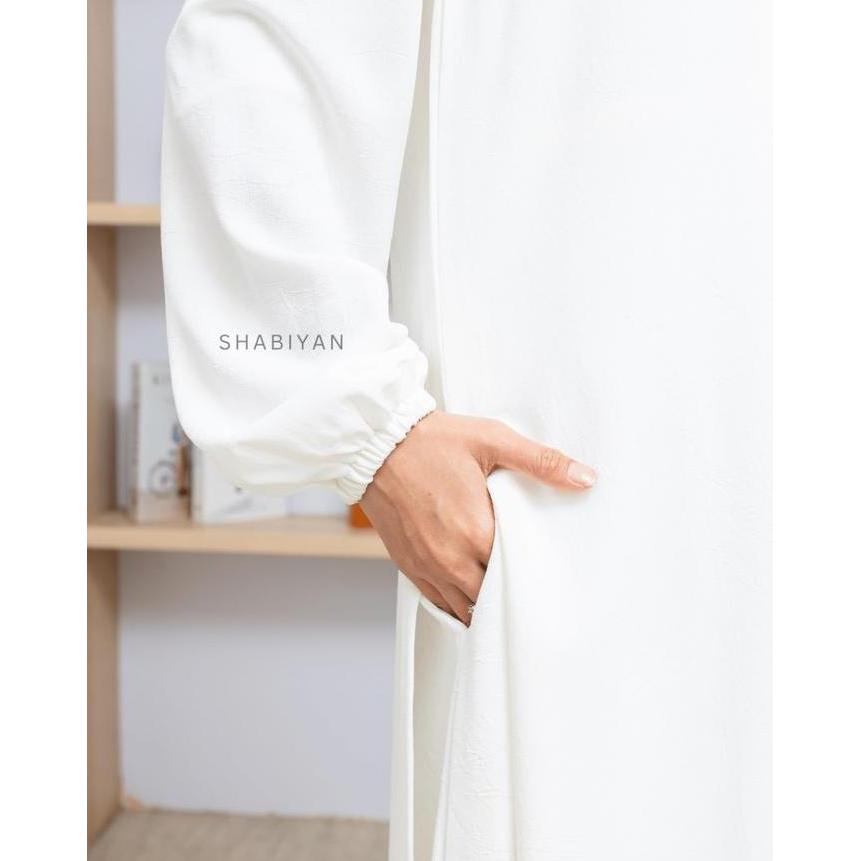 Murah SHABIYAN-613 Gamis Wanita Dress Putih Muslimah Inner Outer Formal Daily Non COD