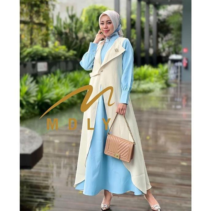 Murah MDLY Baju gamis Muslim wanita muslimah Shenina Dress Wudhu Zipper Non COD