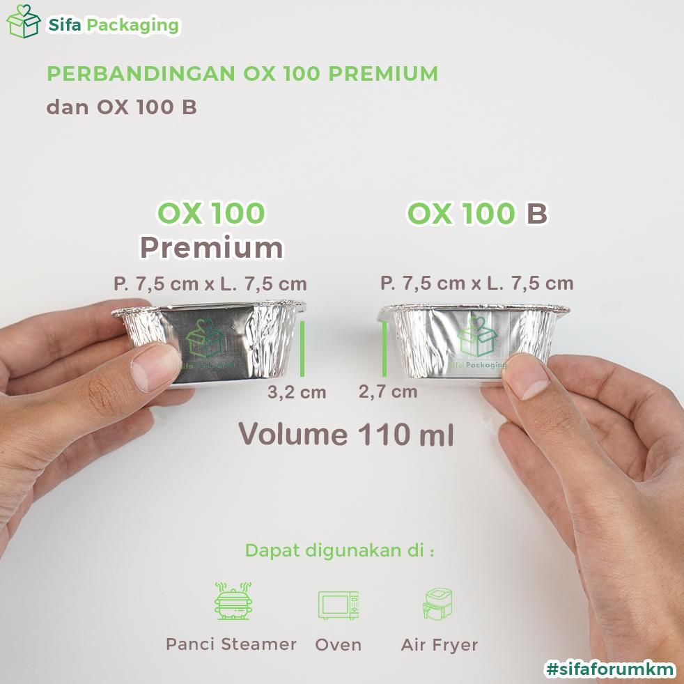 BIG PROMO Alumunium Foil Tray Cup OX 100 Macaroni Schotel Klapertart Pastel Tutup Brownies Cake Bolu