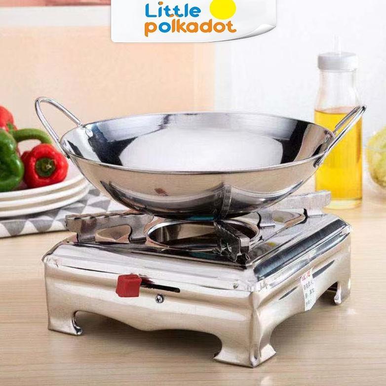 BESTPROMO Littlepolkadot Wajan Mini Stainless Anti lengketWajan Stainless Tebal Kuali Premium Dengan