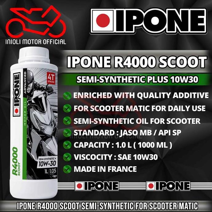 PAKET HEMAT OLI IPONE R4000 SCOOT 10W30 10W40 0.8L 1.0L 800ML 1000ML MOTUL SCOOTER GEAR 80W90 PAKET 