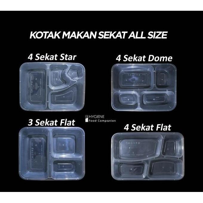 Thinwall Bento Sekat 3 Plastik - Food Container Bento Thinwall Premium
