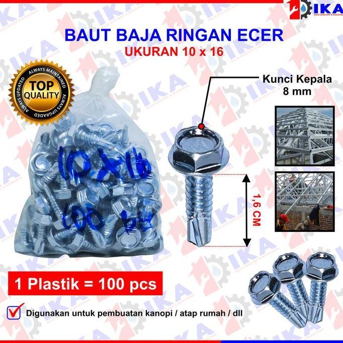 GRASSSTEKNO Baut baja ringan l baut Skrup Baja Ringan 10x16 10x19