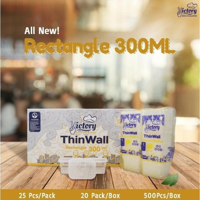 Thinwall victory rectangle 300ml / wadah plastik persegi panjang 300ml