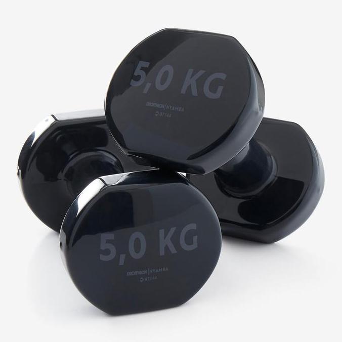 Decathlon NYAMBA Dumbell Kebugaran Sepasang 5 kg Hitam - 8336580