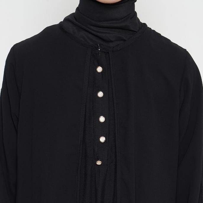 Gamis Wanita Pakaian Muslim Wanita Gamis Slit Warna Hitam SR277 (TERBAIK) (TERBARU) (TERMURAH)