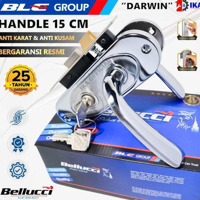 GRASSSTEKNO Kunci Pintu kecil Silinder Bellucci Darwin NP l Gagang Rumah l Handle Full Set I Kunci p