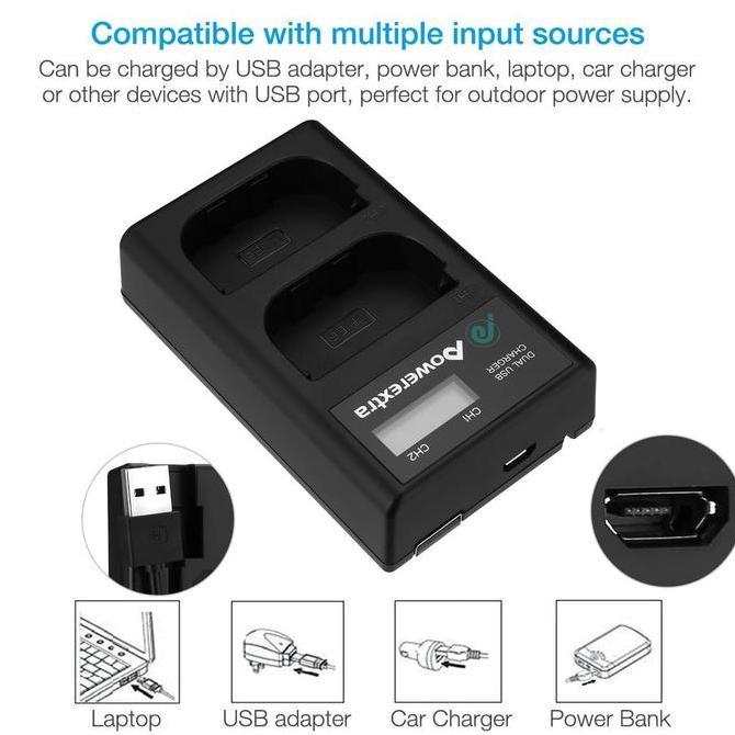 Powerextra Battery Canon Lp-E6 2-Pack With Dual Charger For 60D 70D 80D Etc Best Seller/Best Quality