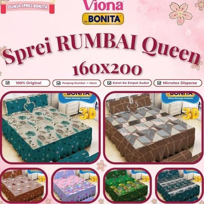 Viona By Bonita - Sprei Rumbai Queen (160X200) Original [Termurah Terlaris]