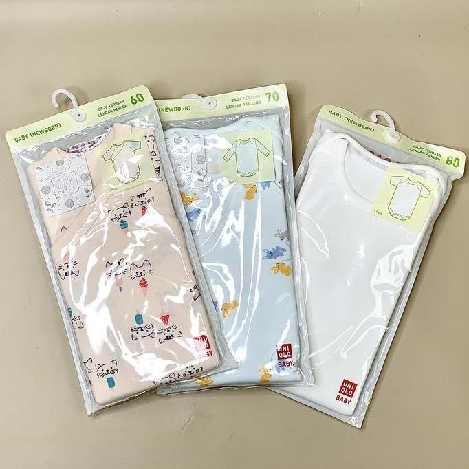 UNIQLO Baby Tshirt Newborn Baju Bayi Lengan Terusan Cotton Original
