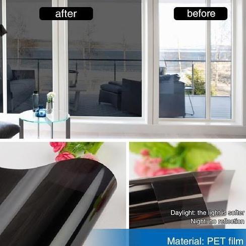 Stiker Kaca Film Jendela Rumah Riben Hitam - 80%