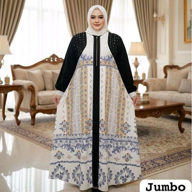Murah Gamis Abaya Alena printing Jumbo seri 8 Non COD