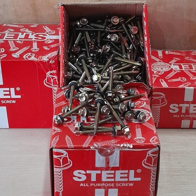 TERMURAH - Baut Roofing Dus 12x30 12x50 12x70 12x100 Per 1 Dus Skrup Roofing 3cm 5cm 7cm 10cm Skrup 