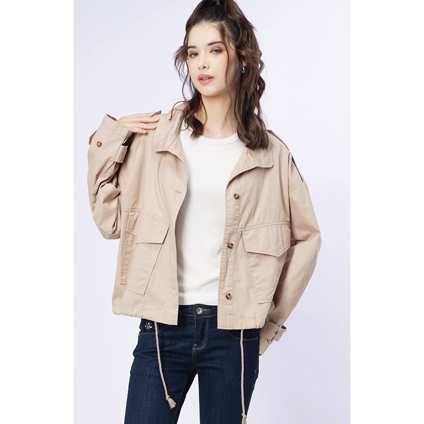 Logo Jeans Jaket Wanita Ceisya Khaki 34410L5Kh