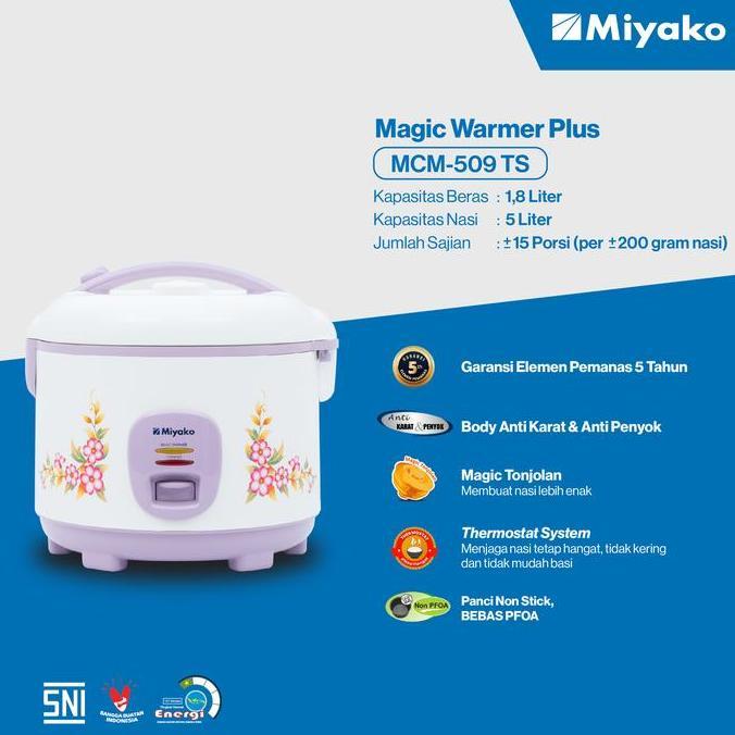 BEBAS ONGKIR - MIYAKO MCM 509 Rice cooker 1,8L/Magic com miyako 1,8Liter/rice cooker miyako1,8Liter