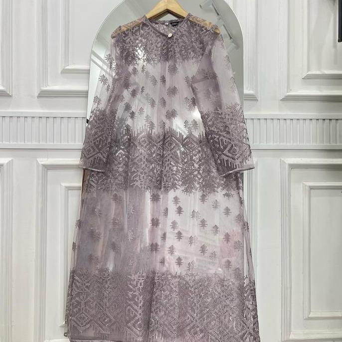 Gaia Outer Brokat Tile Panjang Wanita Cardigan Kondangan Muslim Kardigan Fit Putih Hitam Baju